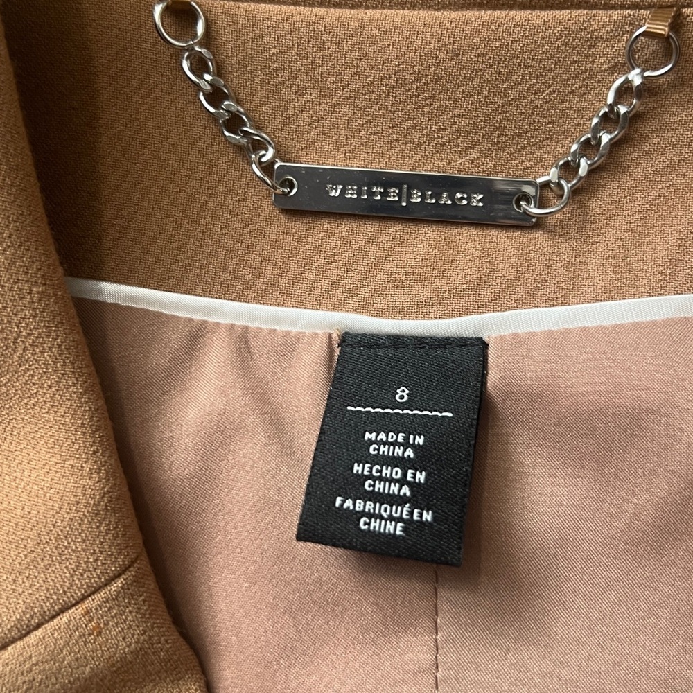 White House Black Market Tan Tailored Vest with Wide Lapels Button Style Size 8 - Picture 4 of 6